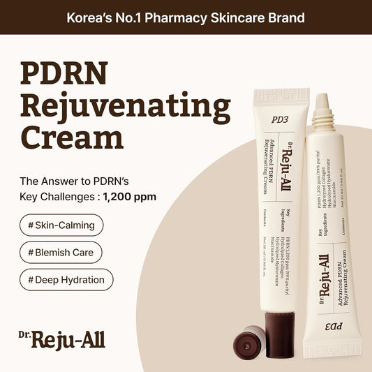 Dr.Reju-All PDRN Rejuvenating Cream – Rejuall PDRN Face Moisturizer – Optimal 1200ppm for Glass Skin & Plumping – Korean Pharmacy Anti-Aging Skin Care Face Cream - 0.7 Fl Oz