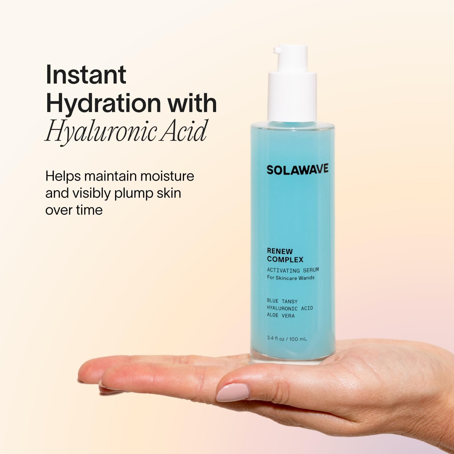 Solawave Renew Complex Red Light Therapy Activation Serum for Face & Neck | Pairs with LED Facial Wand Device | Hydrates & Plumps the Skin | Blue Tansy, Aloe Vera, Hyaluronic Acid (1 Oz)