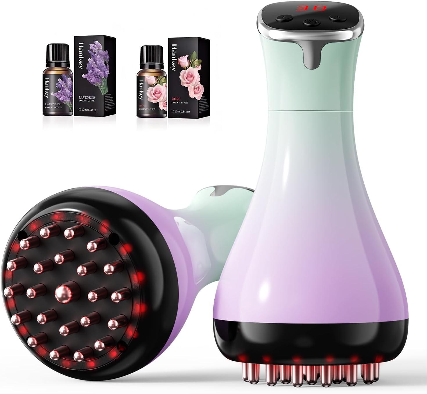 Lymphatic Drainage Massager, Anti-Cellulite Massager For Body Cellulite and Thigh & Belly Stretch Marks Reduction, Handheld Massage tools for lymphedema & lipedema, Sciatica Nerve pain relief Devices