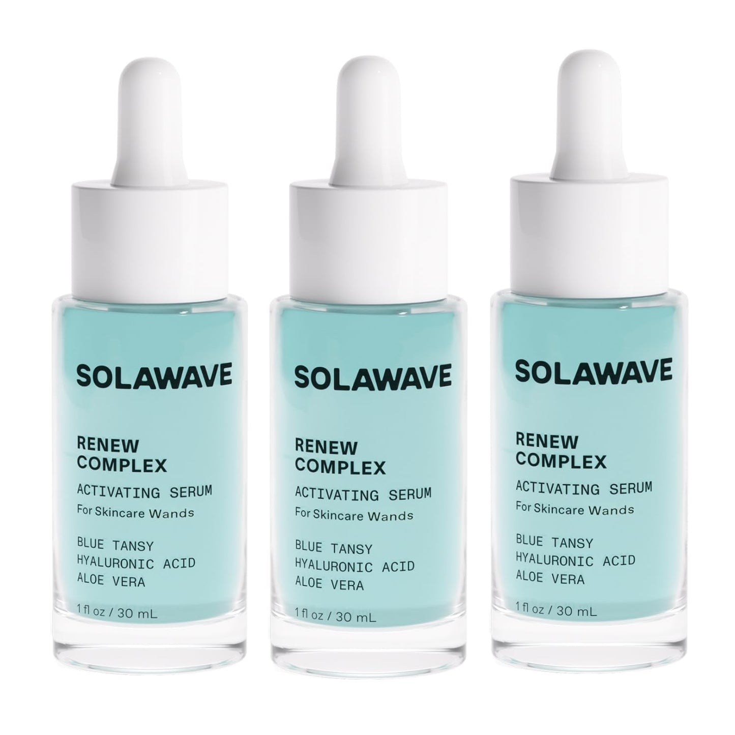 Solawave Renew Complex Red Light Therapy Activation Serum for Face & Neck | Pairs with LED Facial Wand Device | Hydrates & Plumps the Skin | Blue Tansy, Aloe Vera, Hyaluronic Acid (1 Oz)