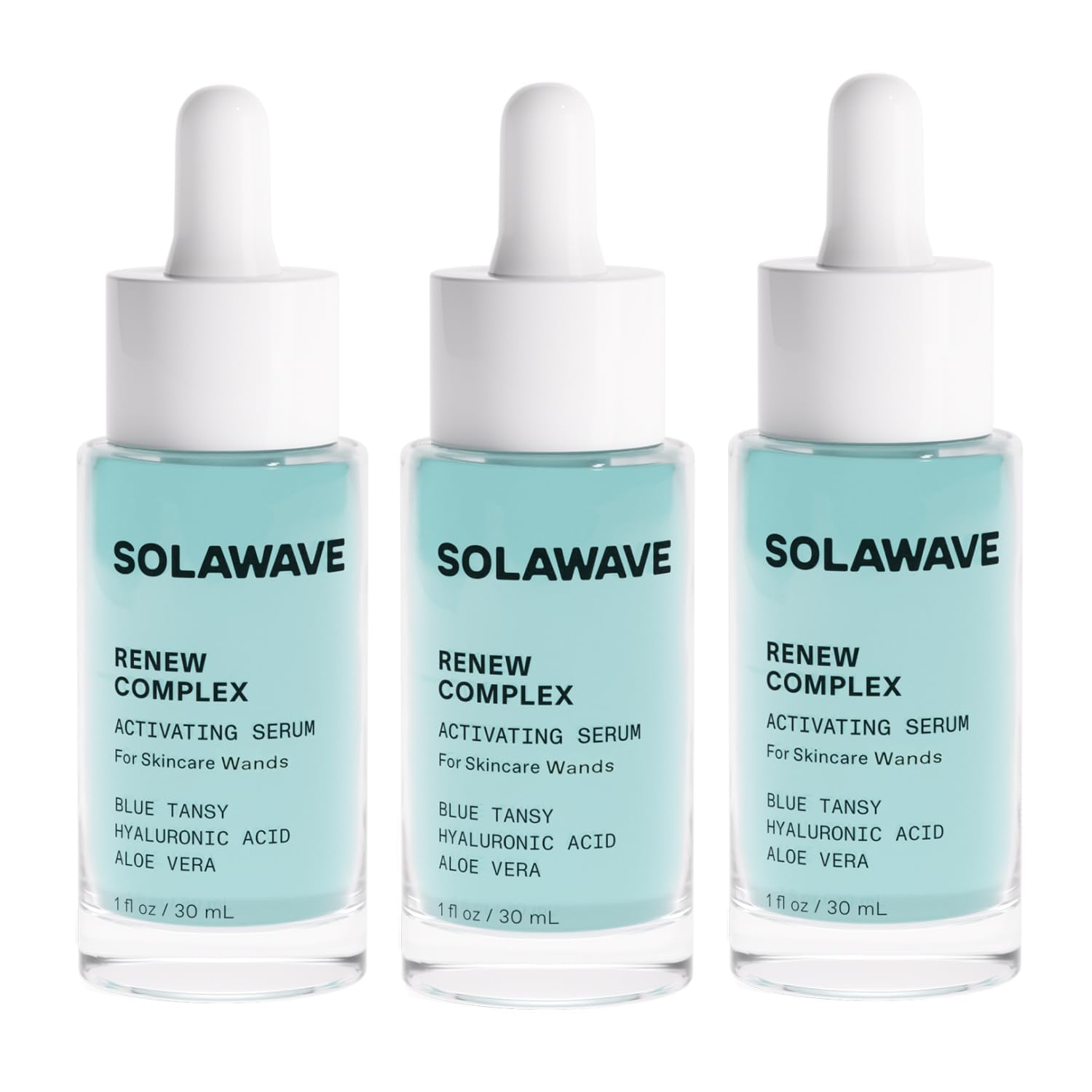 Solawave Renew Complex Red Light Therapy Activation Serum for Face & Neck | Pairs with LED Facial Wand Device | Hydrates & Plumps the Skin | Blue Tansy, Aloe Vera, Hyaluronic Acid (1 Oz)