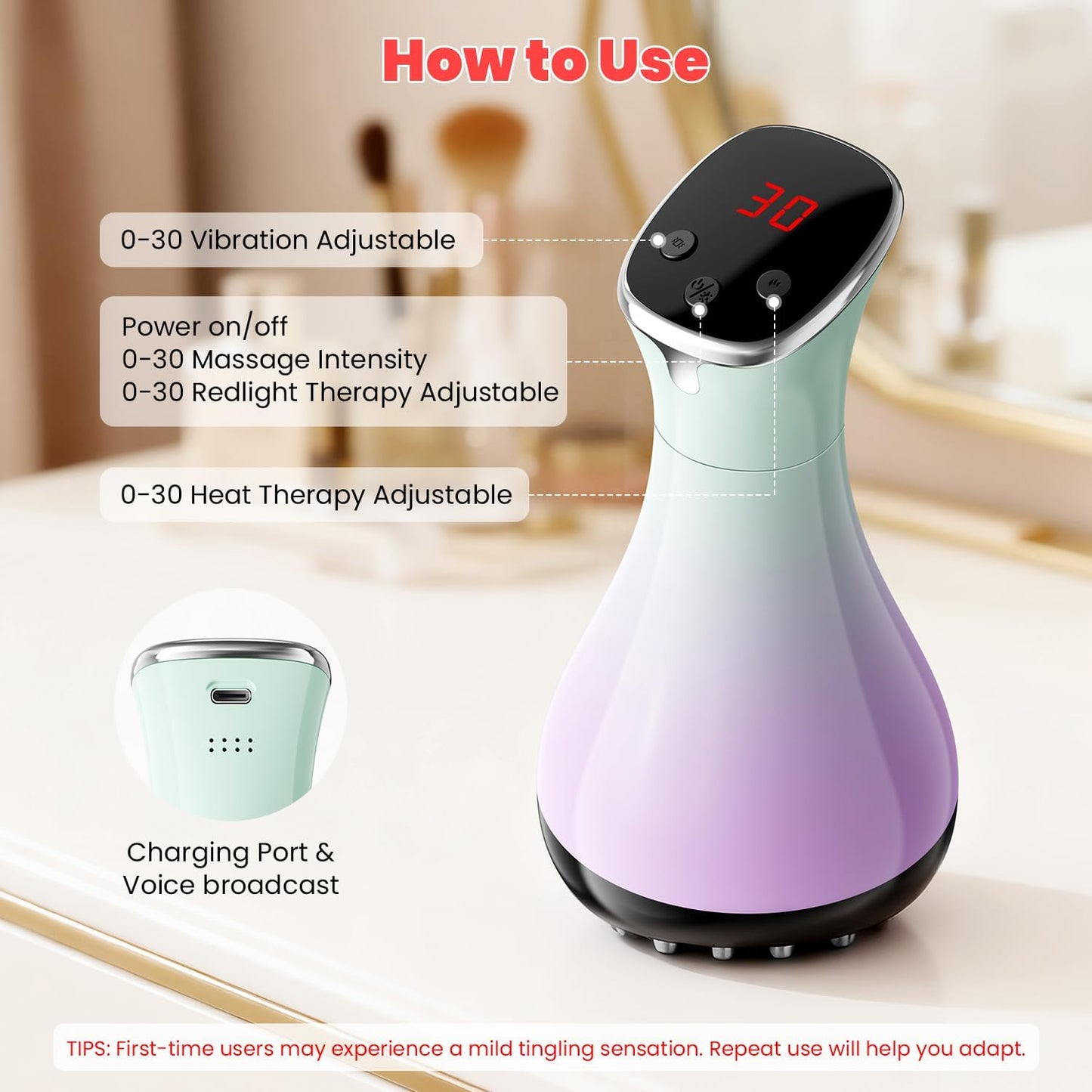 Lymphatic Drainage Massager, Anti-Cellulite Massager For Body Cellulite and Thigh & Belly Stretch Marks Reduction, Handheld Massage tools for lymphedema & lipedema, Sciatica Nerve pain relief Devices