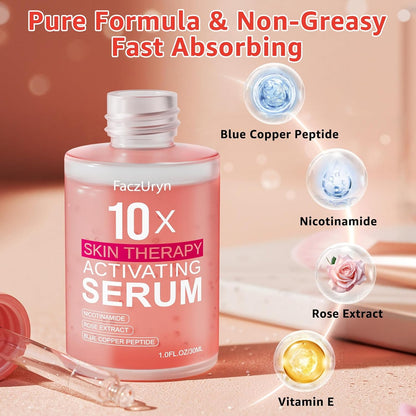 Red Light Therapy Serum, Red Light Therapy Activation Serums Amplify Effects & Reduce Wrinkles with Hydrating, Vitamin E Redlight Serum for Face, Rose Extract Facial Serums for Women, 1.0 FL.OZ