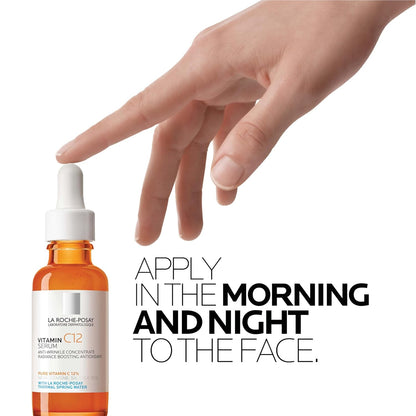 La Roche-Posay Pure 12% Vitamin C Serum For Face With Hyaluronic Acid & Salicylic Acid, Hydrating Face Serum, Boost Radiance & Reduce Wrinkles, 2 Formulas for Normal or Oily Skin Control